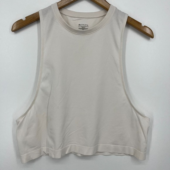 Athleta Tops - Athleta Tank Top Women's Size S Pink Crew Neck Yoga Sleeveless‎ Nylon Cropped